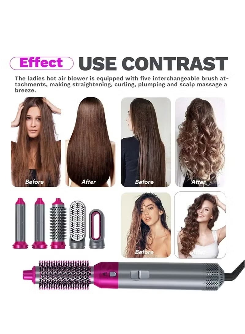 5 In 1 Multi Functional Hair Curler Comb Hot Air Styler Curler Straightening Curling Styling Brush Tool - Image 3